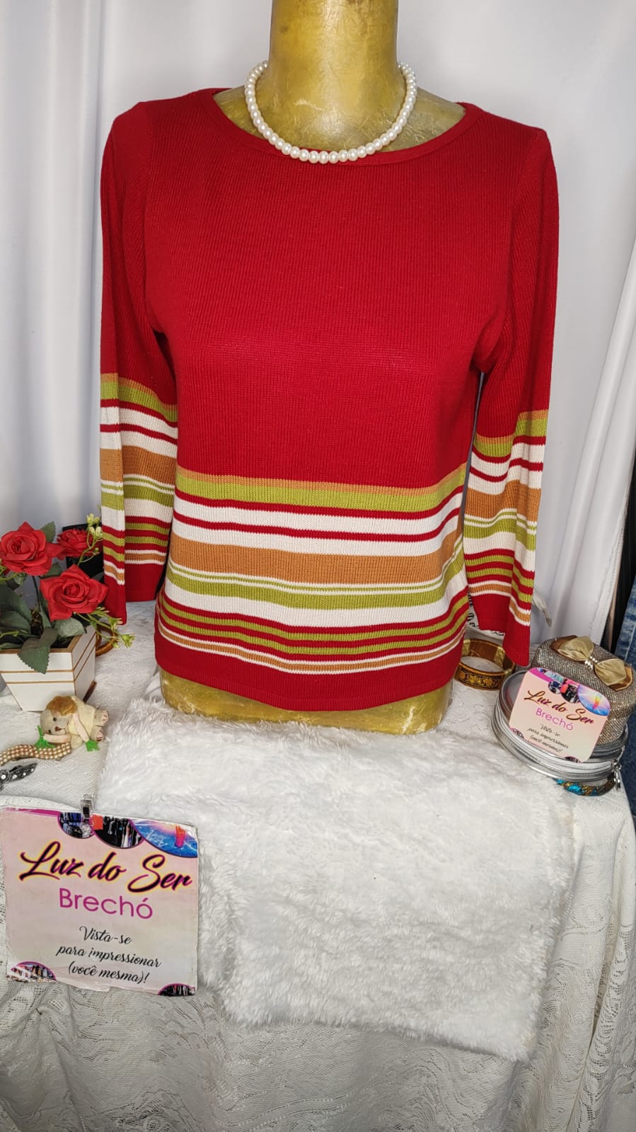 Blusa de Tricô Meia Manga