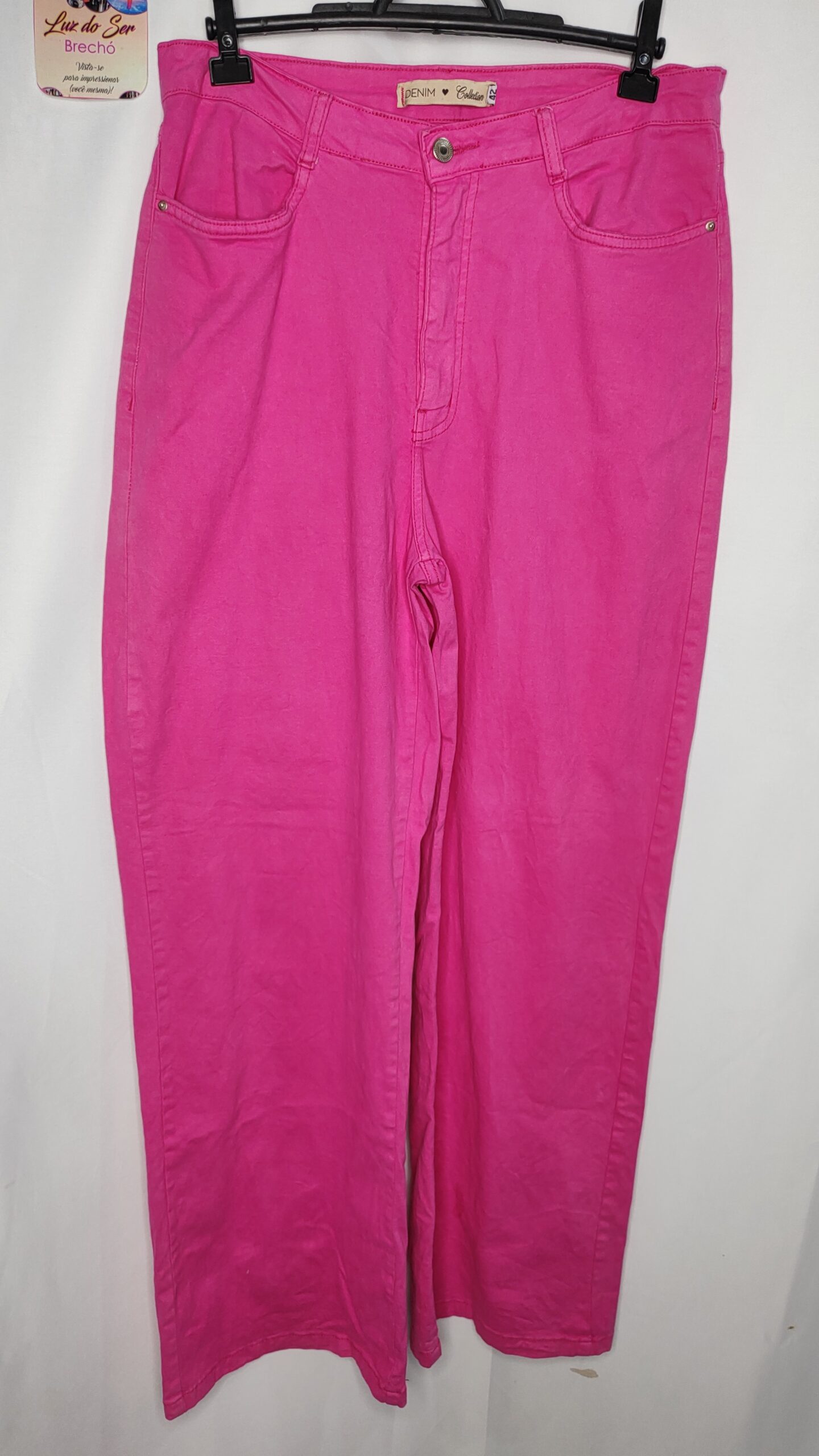 Calça de Tecido Sarja Rosa Pink. N. 42