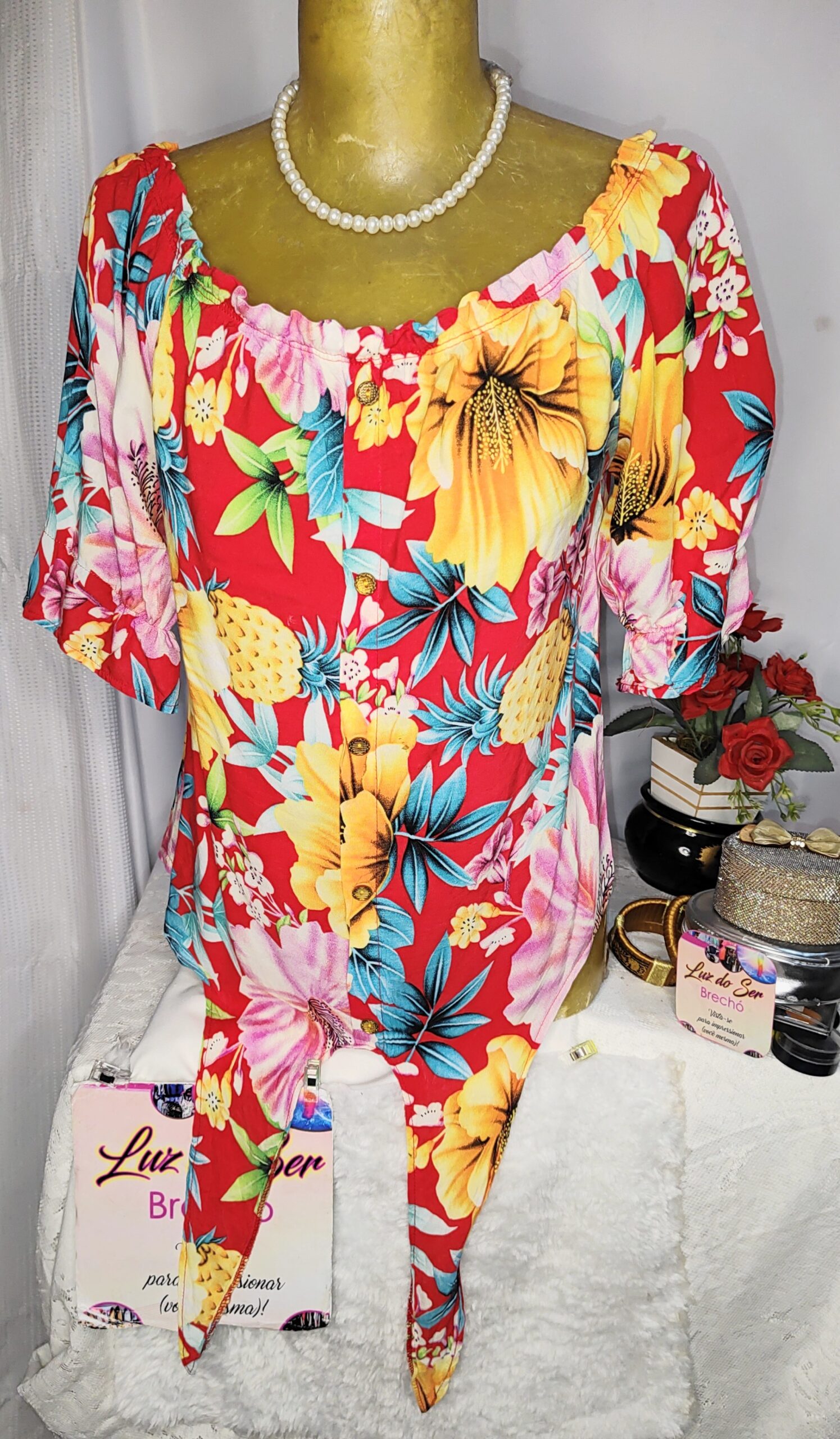 Blusa Feminina de Tecido Viscose Estampada Tam M