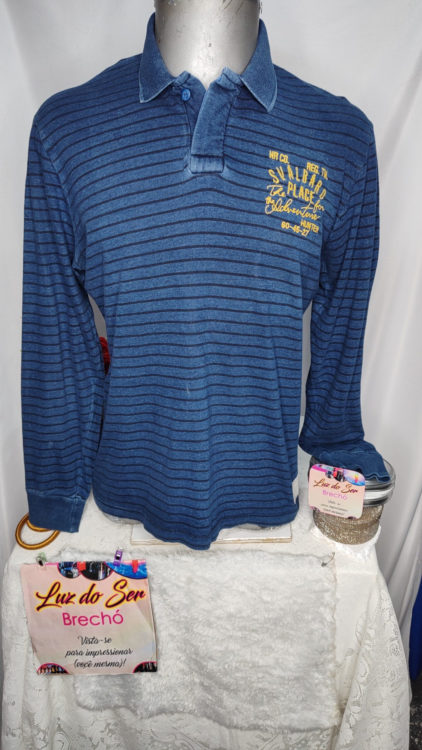 Camisa Pólo Masculino. Manga Longa. Tam M